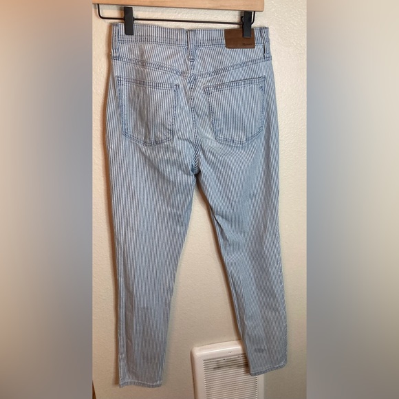 Madewell 10” High Rise Skinny Pinstripe Crop Jeans Size 25 - Picture 2 of 6